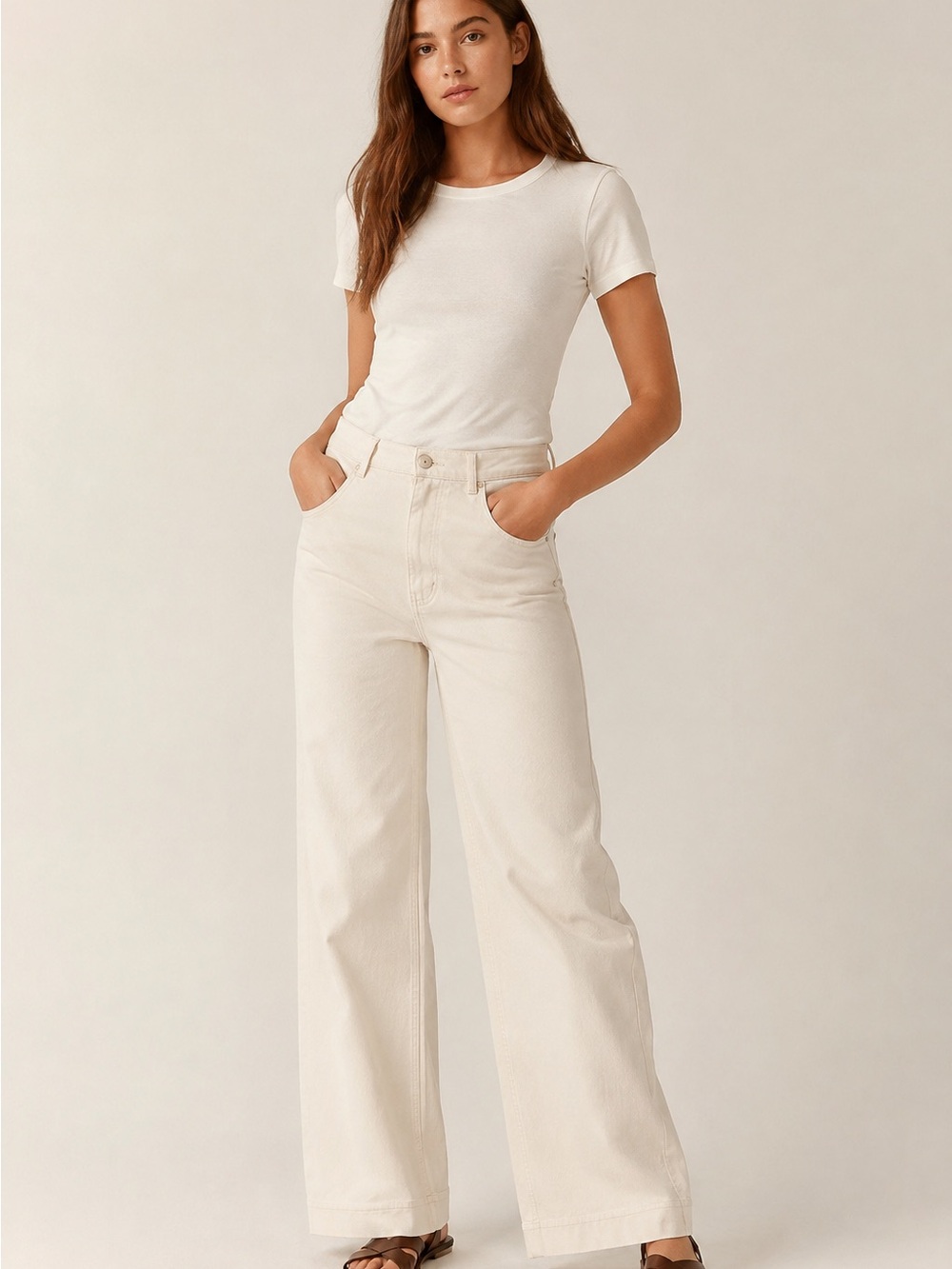 Emerson Fry Ivory Wide Leg Pants Women’s Size Medium